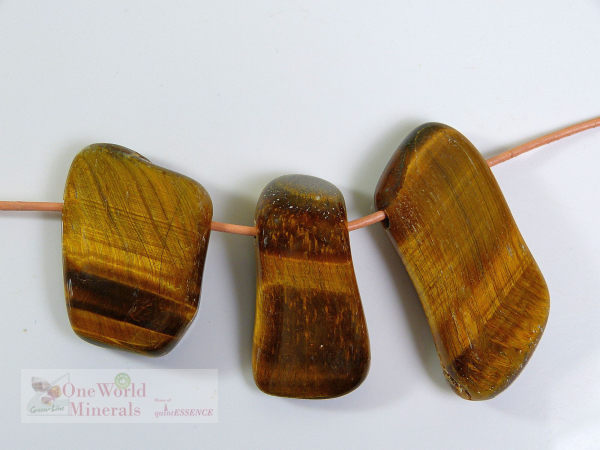 Tigerauge/Falkenauge Süd-Afrika, gebohrt, 3 Stück